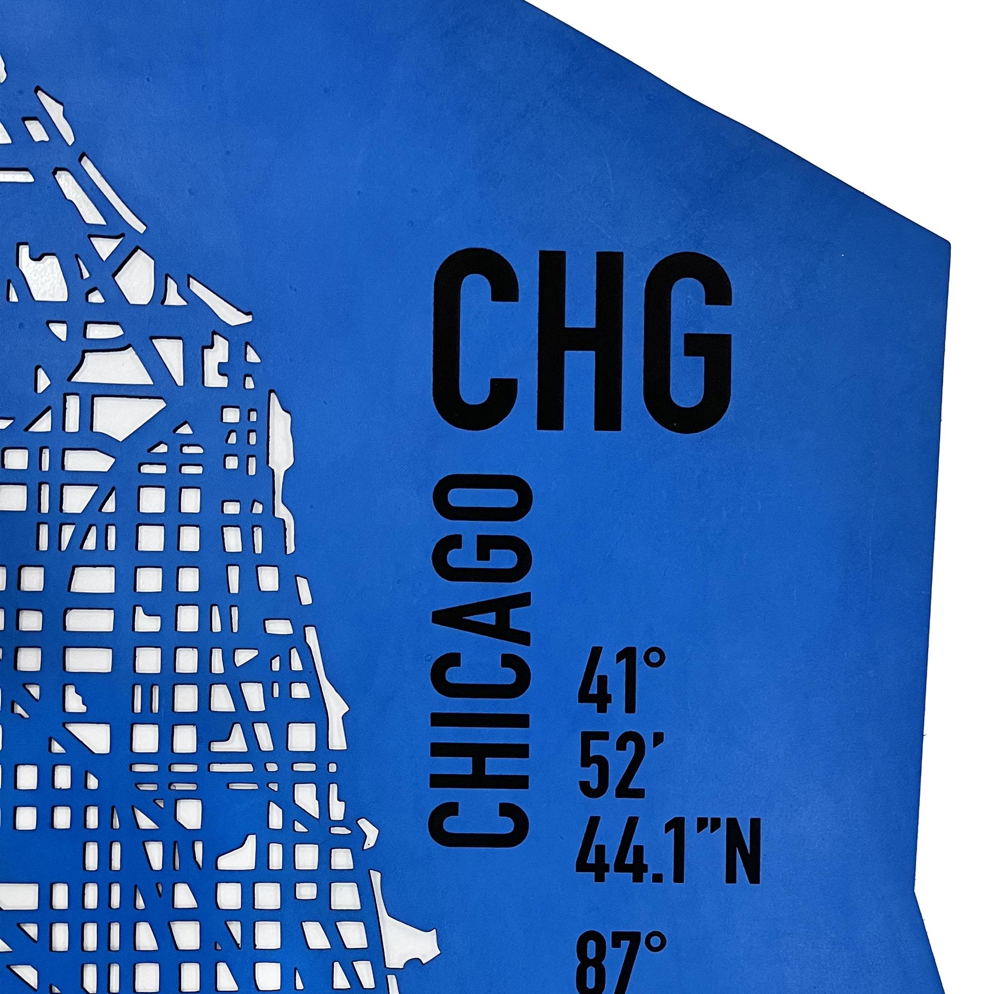 Italian Decorazione da parete in pelle della città di Chicago produzione design italiano in vendita