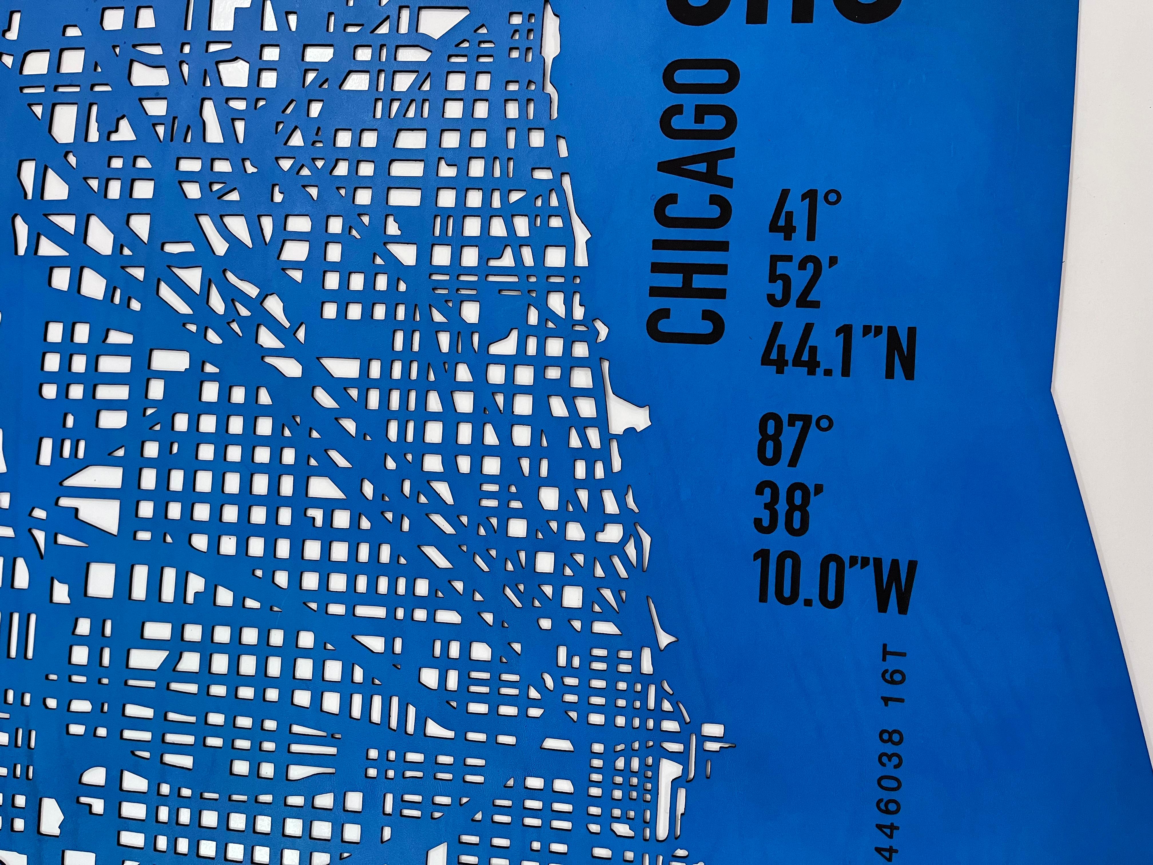 Pelle Decorazione da parete in pelle della città di Chicago produzione design italiano in vendita