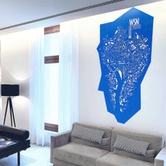 Decorazione da parete in pelle, mappa della città personalizzata design italiano