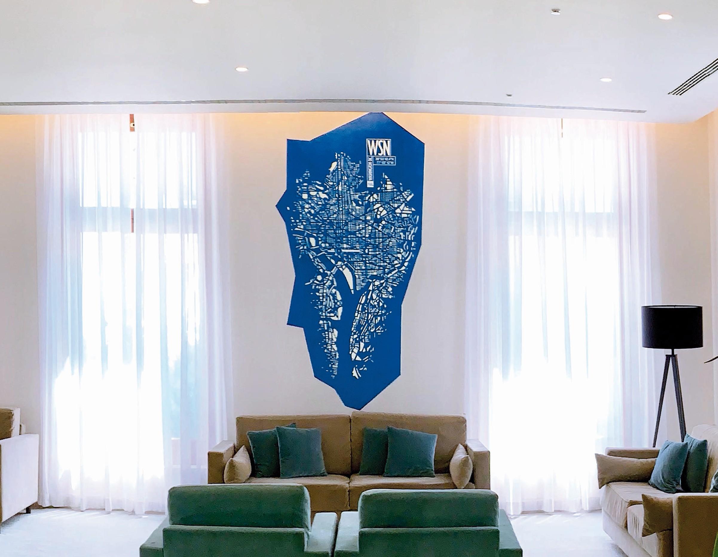 Decorazione da parete in pelle, mappa della città personalizzata design italiano Moderno en venta
