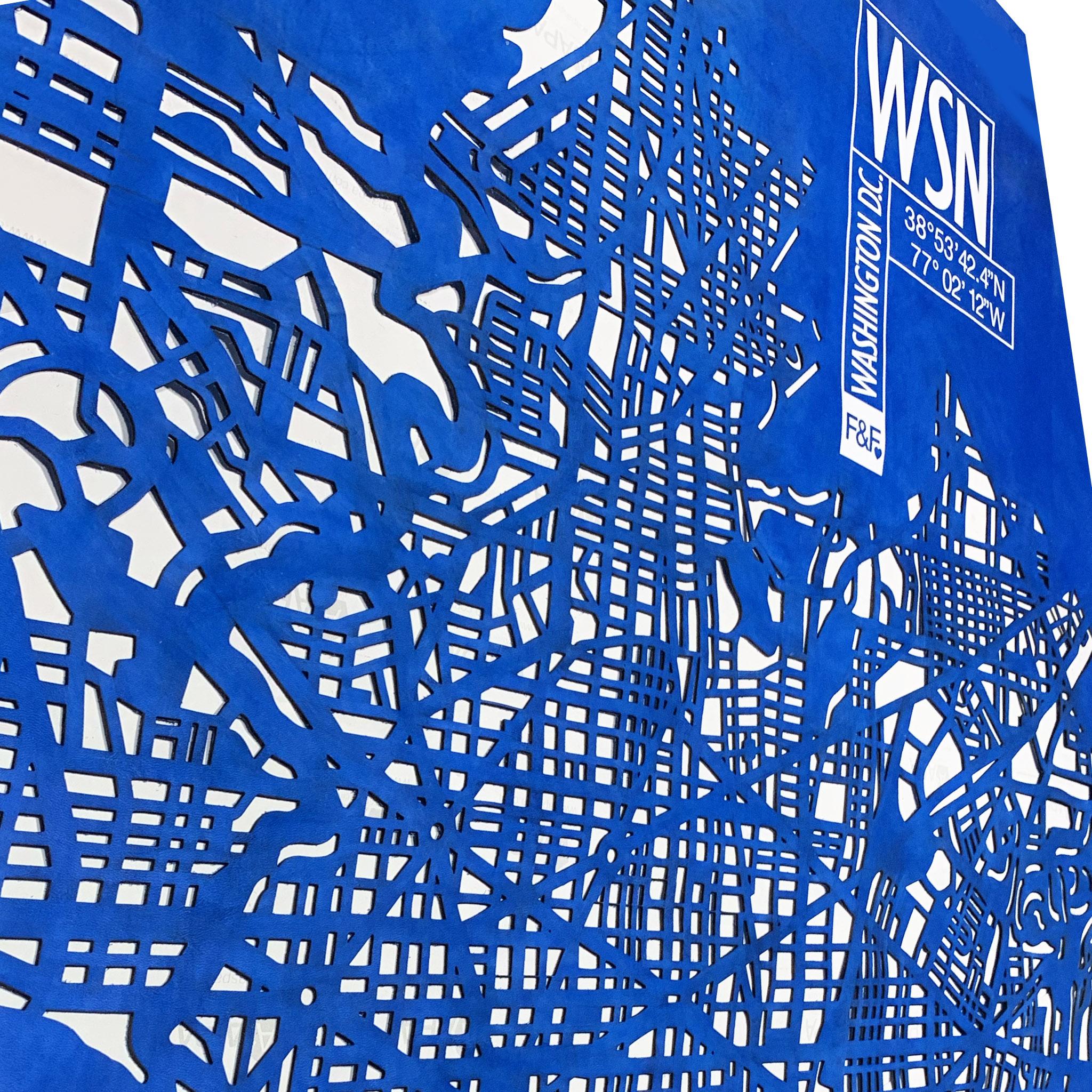 Decorazione da parete in pelle, mappa della città personalizzata design italiano Tallado en venta