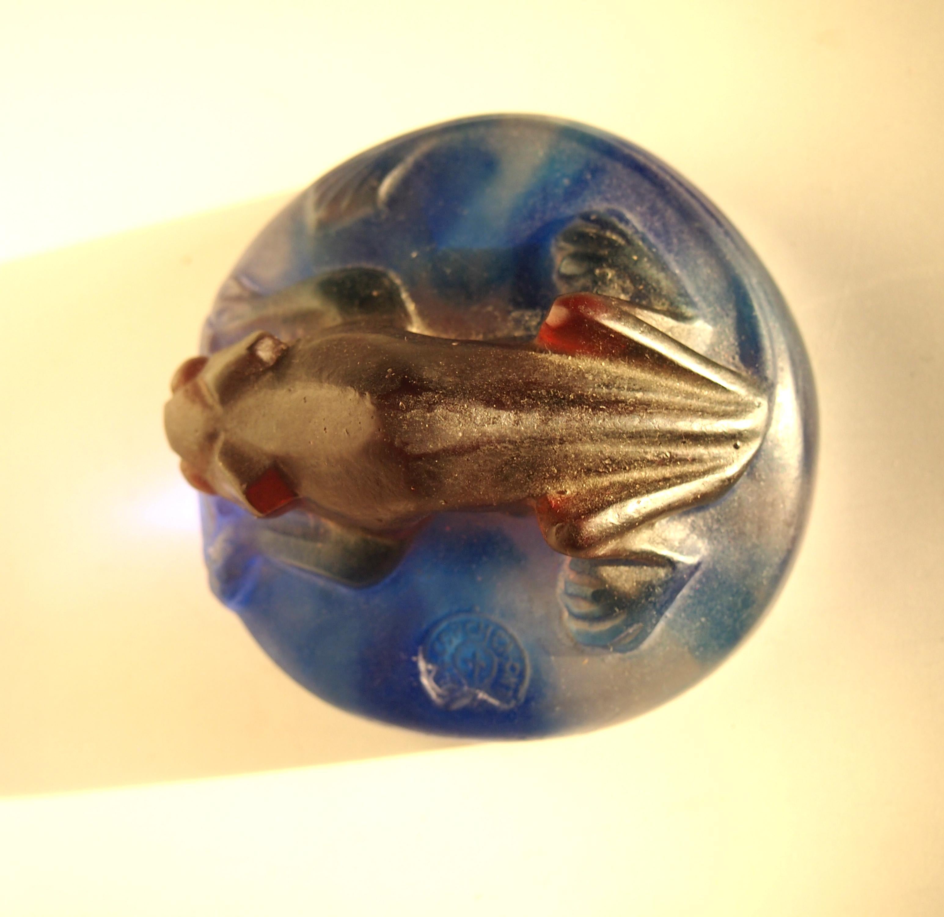 Mid-20th Century Decorchment Pâtes De Crystal Glass Dormouse Paperweight -French For Sale