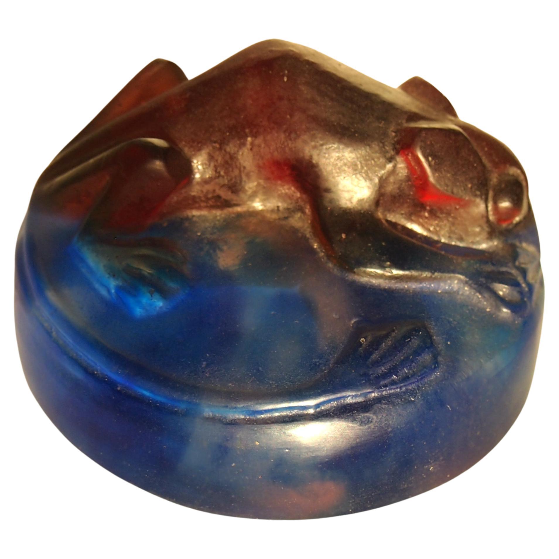 Decorchement Pâtes De Crystal Glass Dormouse Paperweight, French