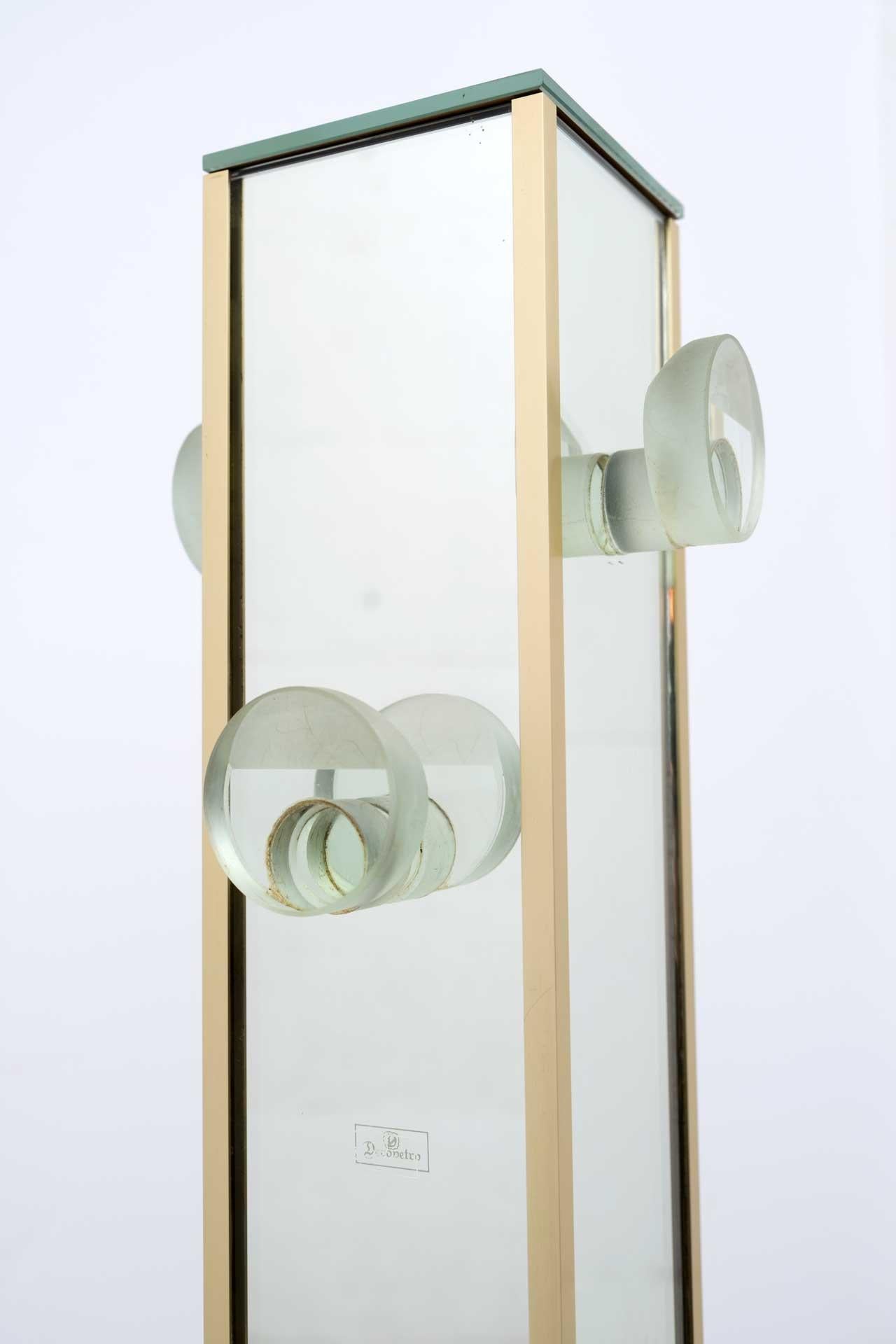 Brass Decorvetro Mid-Century Modern Italian Mirror Clothes Hangers, 1970s For Sale