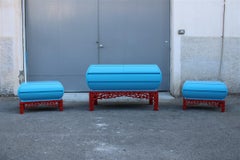 Decotarive Bedroom Sets Arpex Roma 1970 in sea Blue and Red Coral Made in Italy