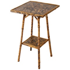 Vintage Decoupage Bamboo Table