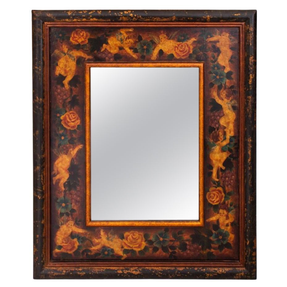 Decoupage Decorative Cherub Mirror, 20th C