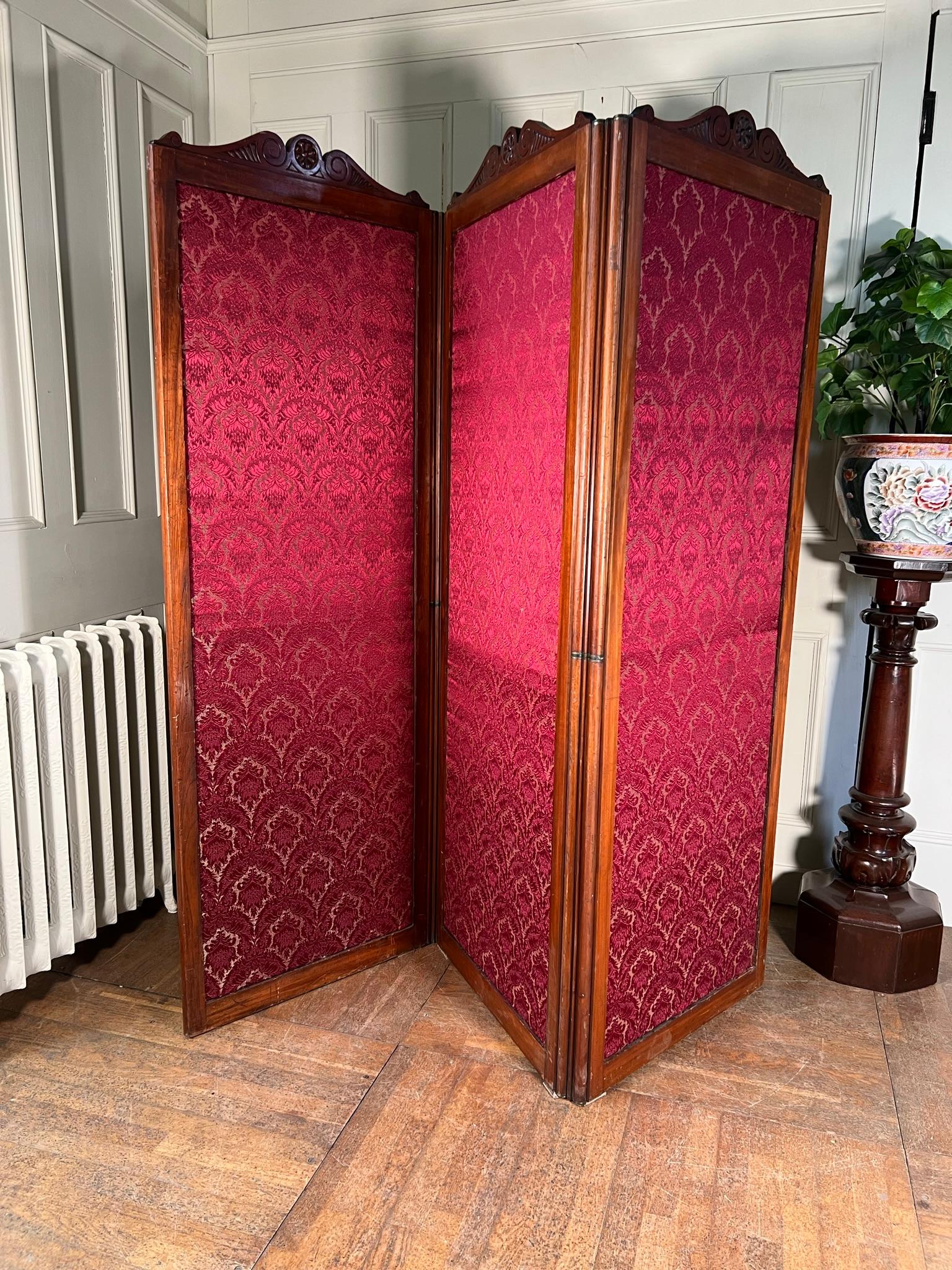 Mahogany Decoupage Room Screen For Sale