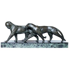 Decoux Art Deco Prowling Panthers