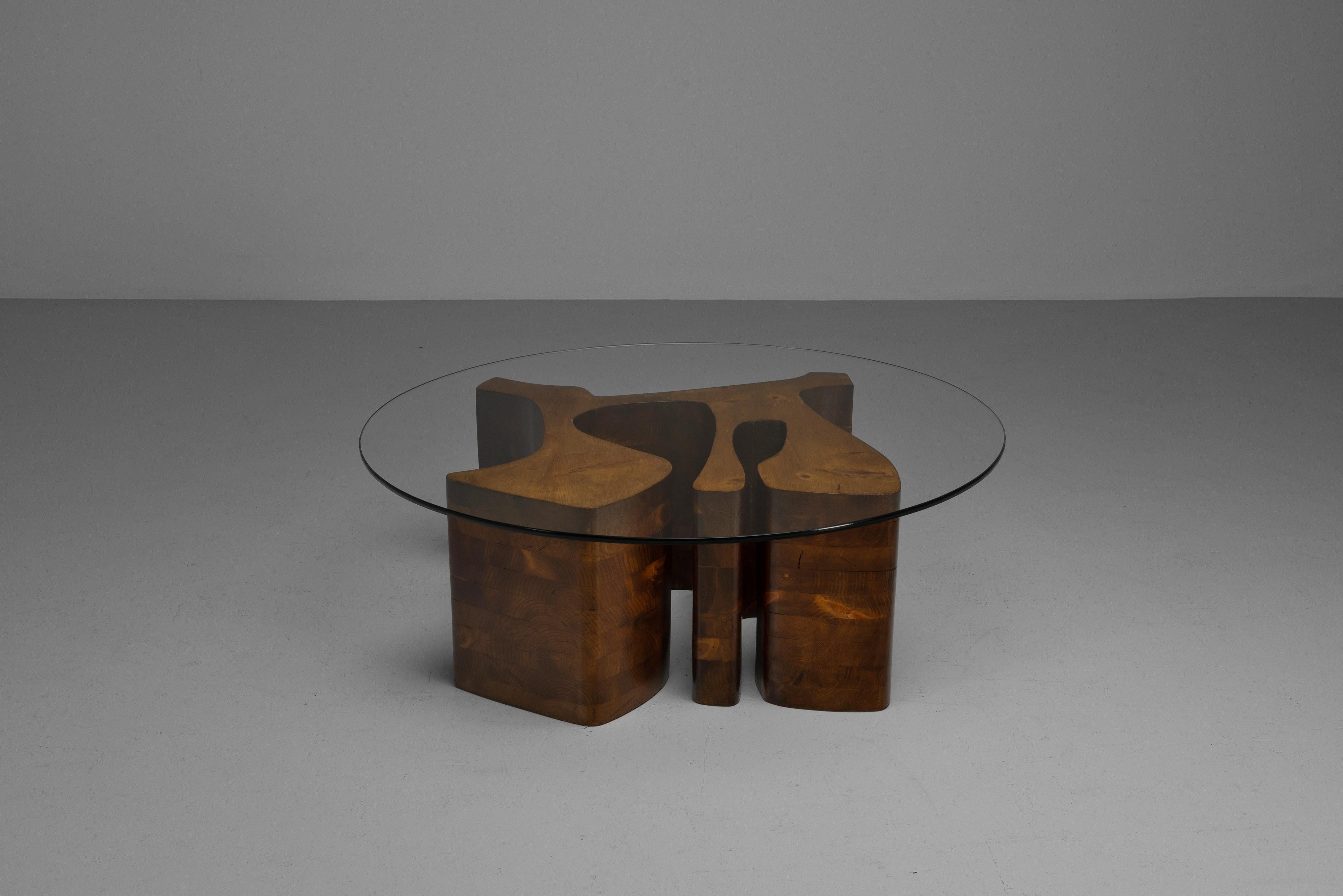 Mesa de centro escultórica Dedalo Montali Italia 1978 Italiano en venta