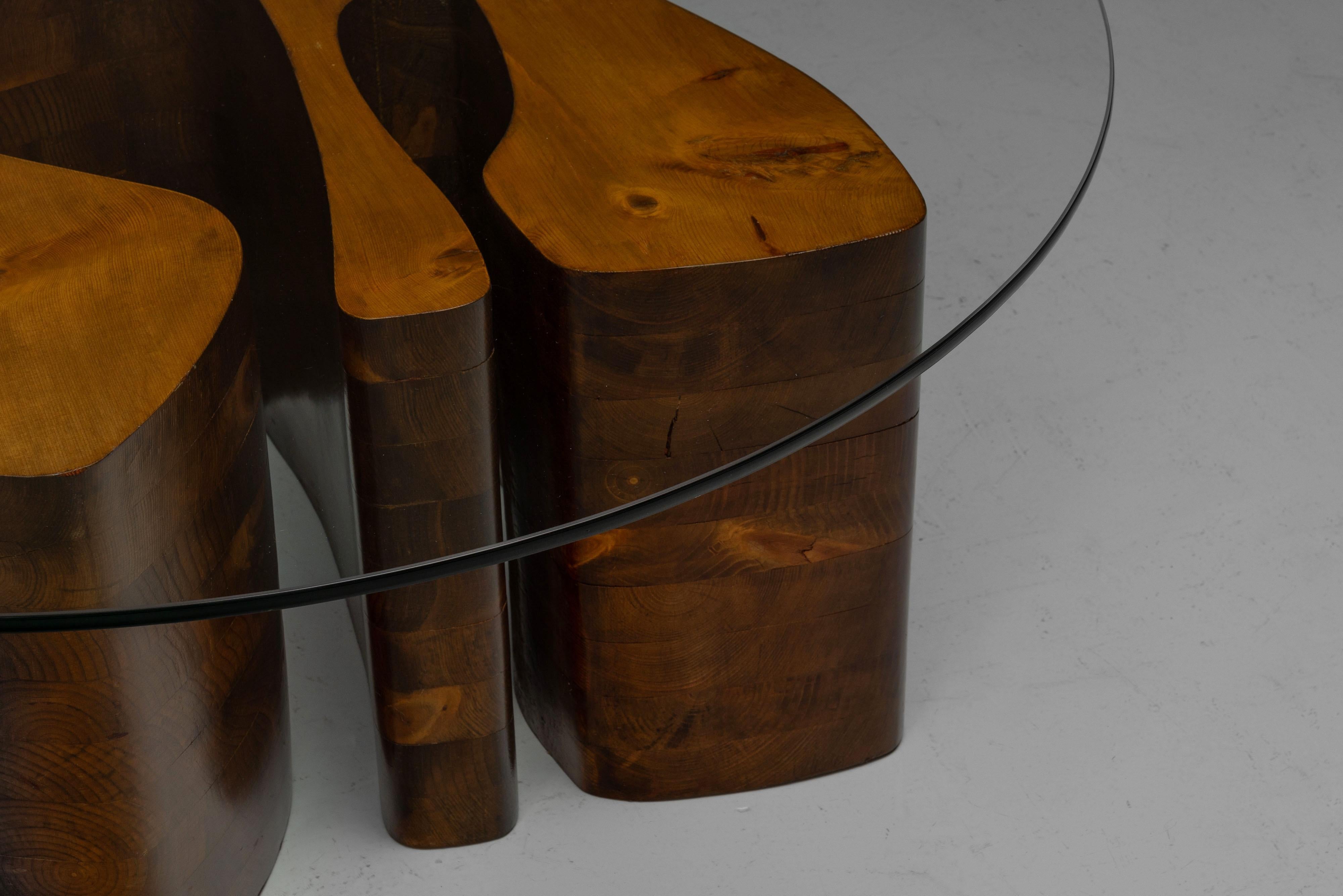 Mesa de centro escultórica Dedalo Montali Italia 1978 finales del siglo XX en venta