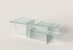 Tavolo basso in vetro Dedalo V2 di Simone Fanciullacci