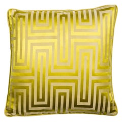 Dedalus Absinthe Yellow Geometric Silk Cushion Pillow