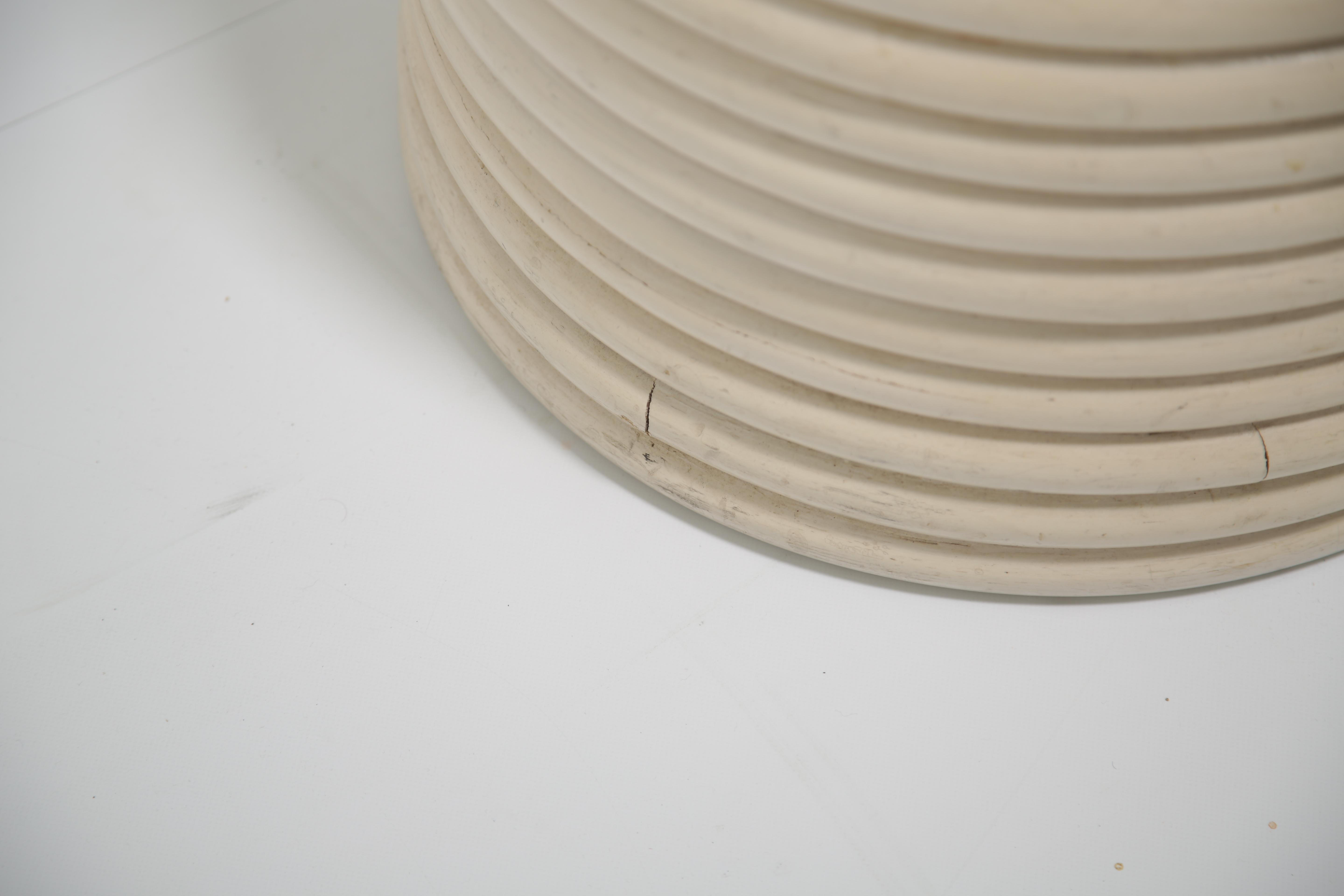 Dedar Fabric Ani Albers pattern covered White  Bamboo mid-century stool For Sale 2