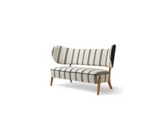 Striped TMBO Lounge Sofa in Oak and Dedar/Linear Upholstery by Mazo Design