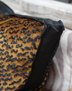 Dedar Tiger Mountain Fauve Black and Gold Velvet Pillow by Studio Maison Nurita