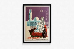 Circa 1950 original travel poster by Dedienne for Air Algérie