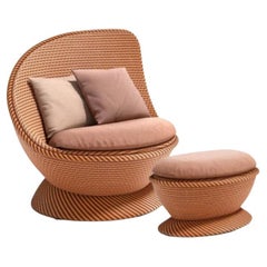 Chaise longue d'appoint et pouf DEDON Papyon
