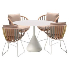 DEDON Satellite Dining Table & Kida Chairs — Outdoor Dining Set
