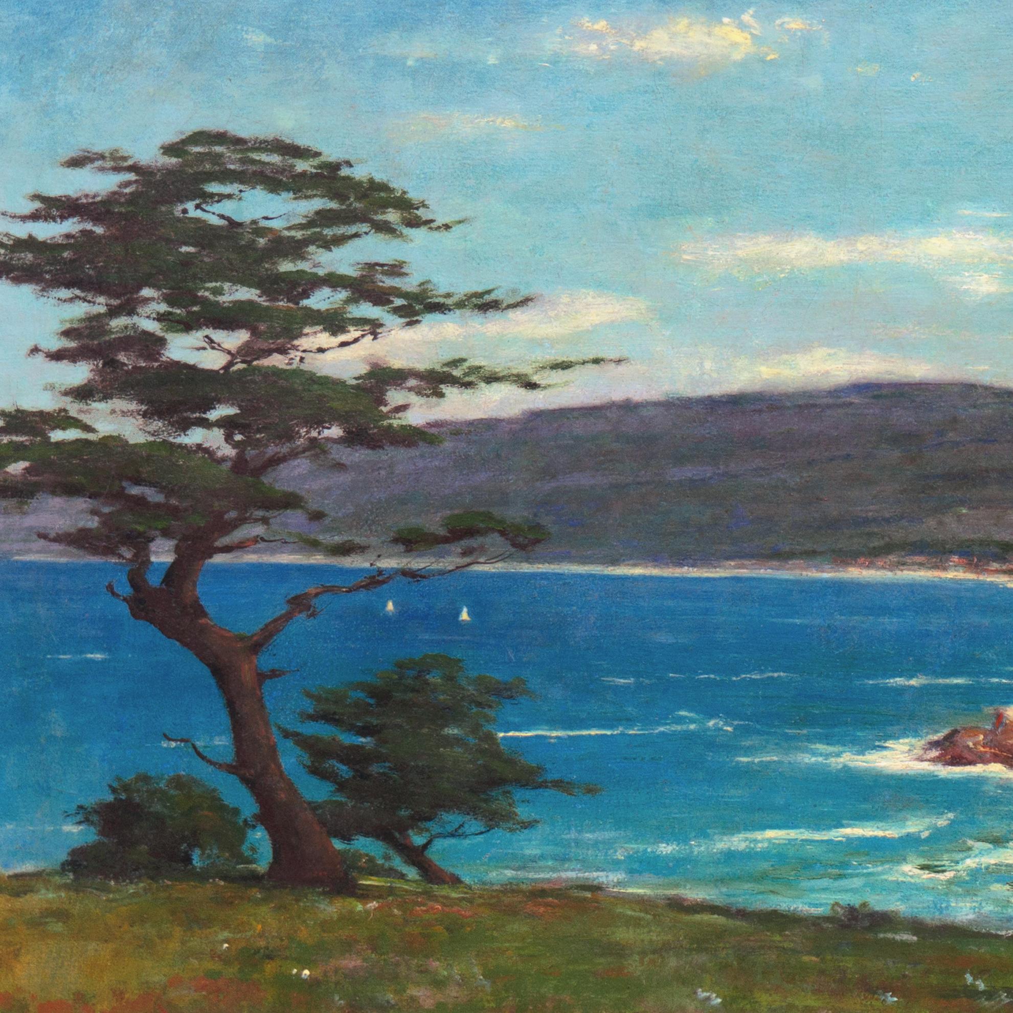'Monterey', California Plein Air, Laguna Beach Art Association, New York ASL - Gray Landscape Painting by Dedrick Stuber