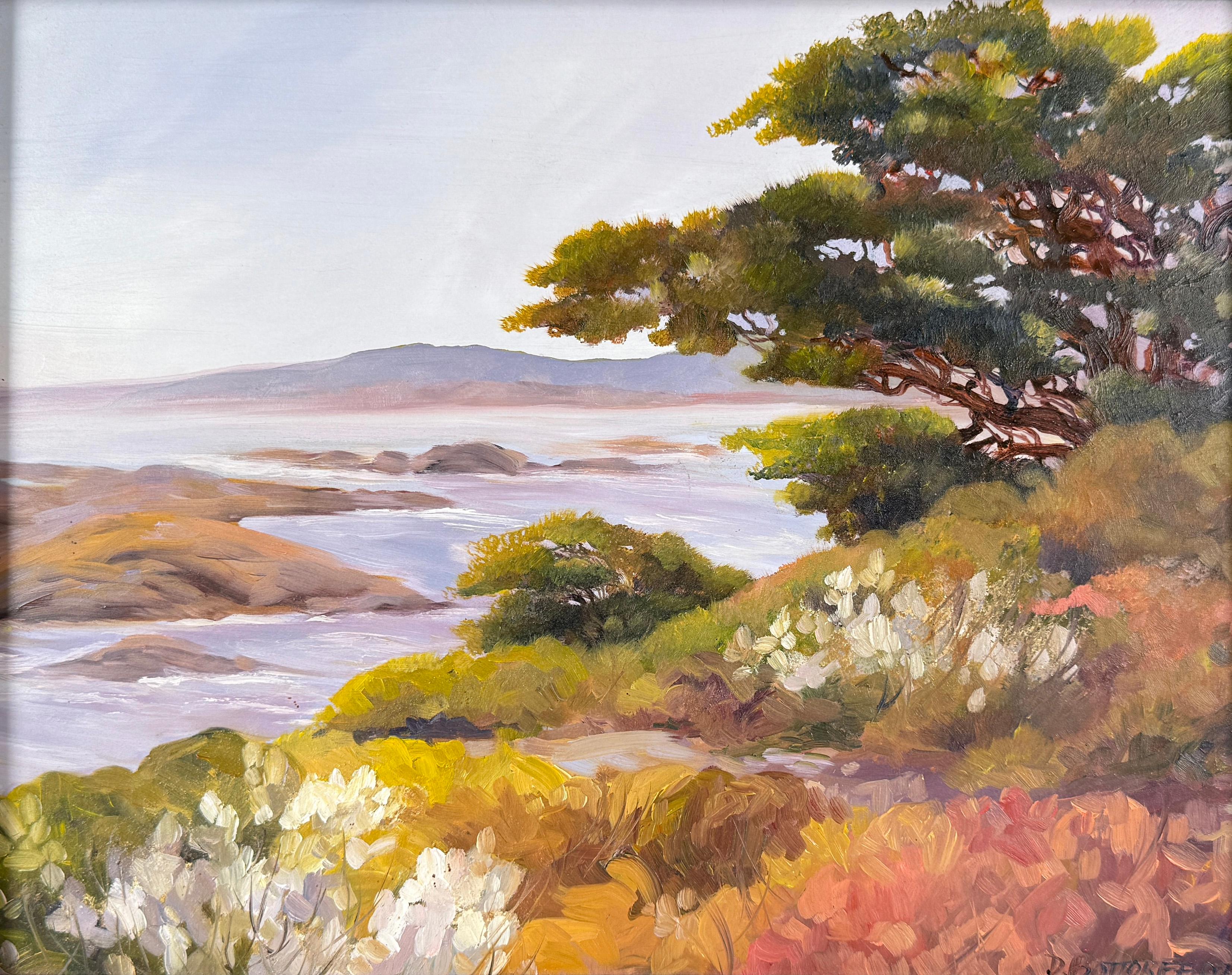 Near Point in Carmel by the Sea Kalifornien von Dee Bortorff (Braun), Landscape Painting, von Dee Bottorff