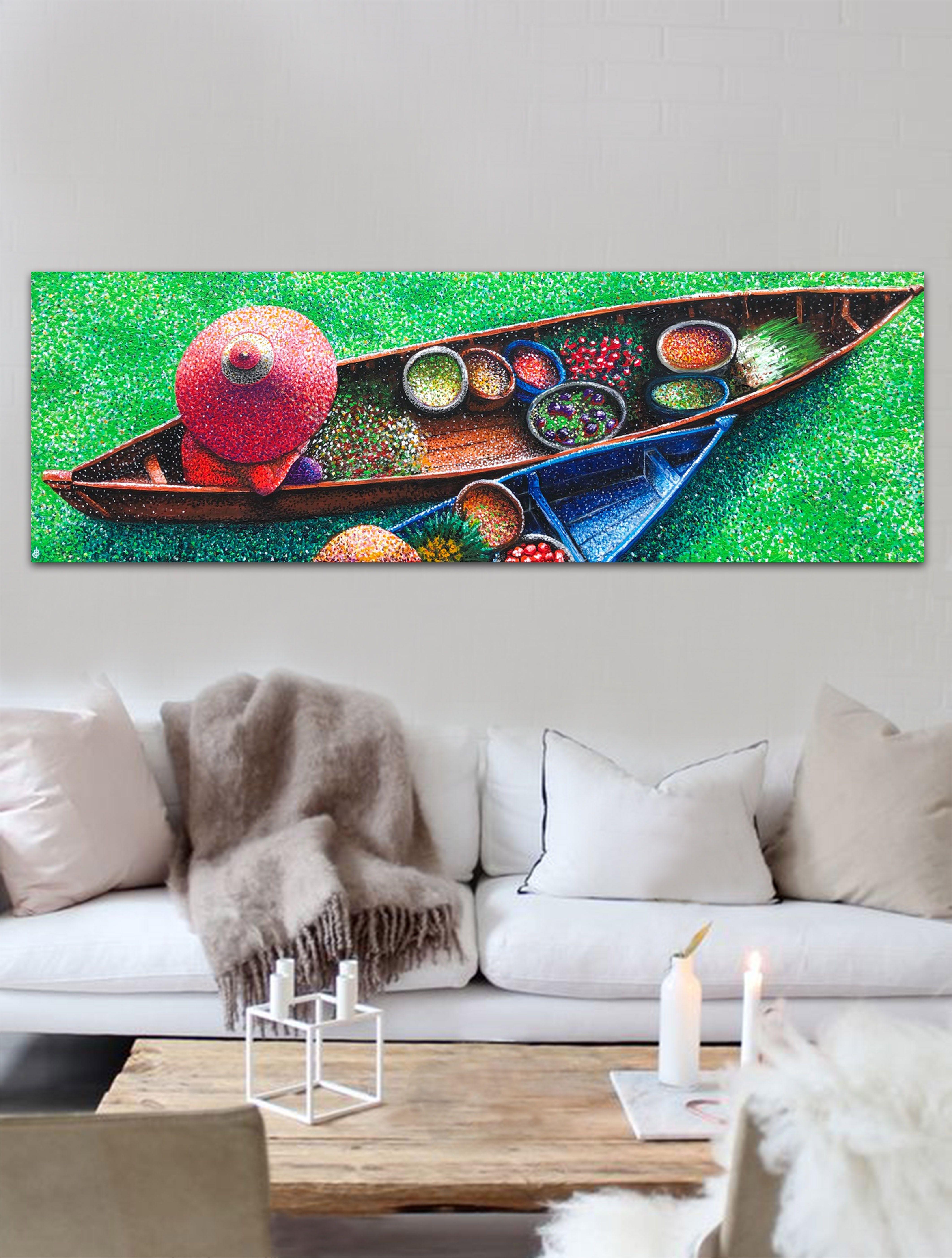 Floating market II, Painting, Acrylic on Canvas 3
