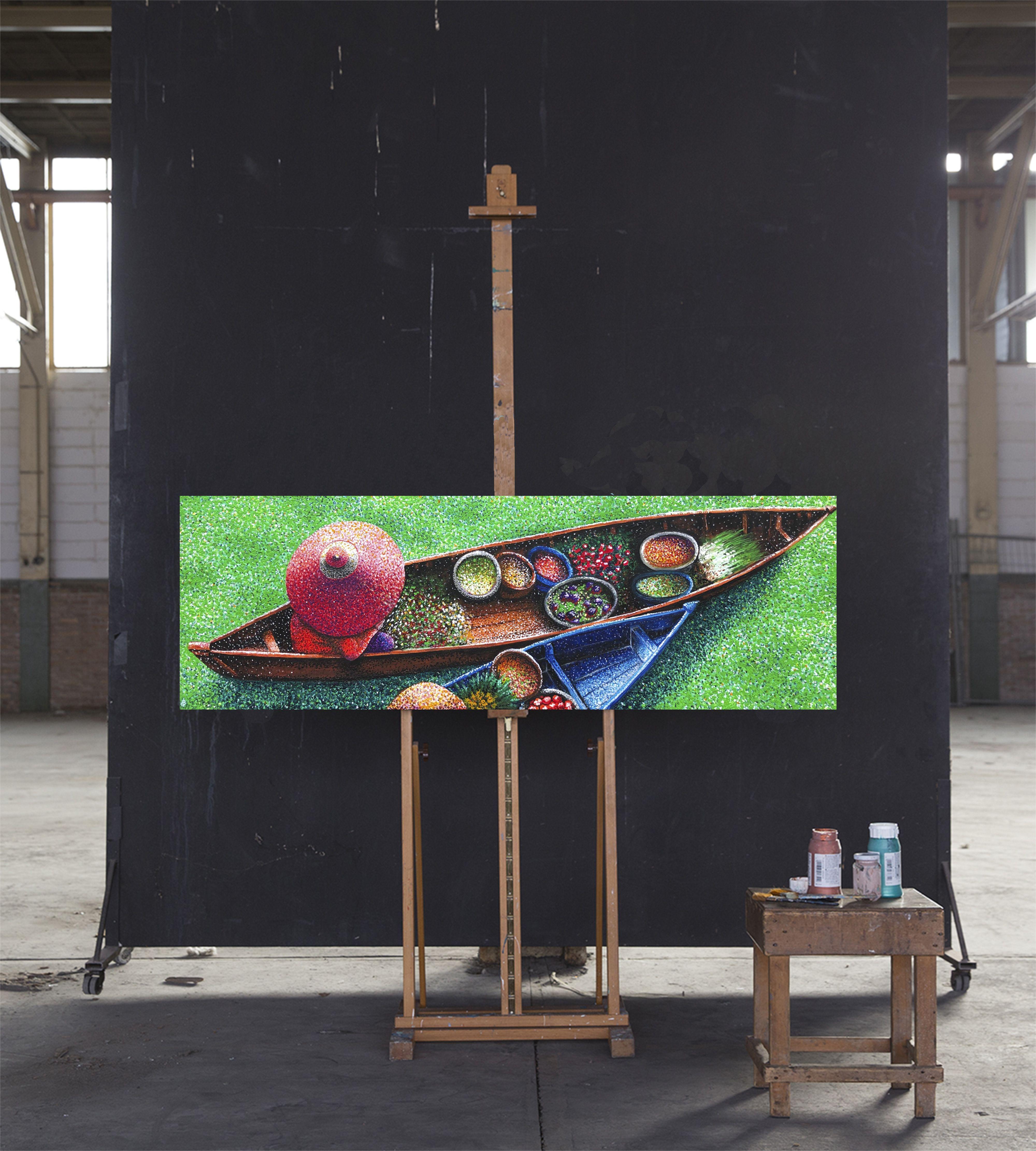 Floating market II, Painting, Acrylic on Canvas 4