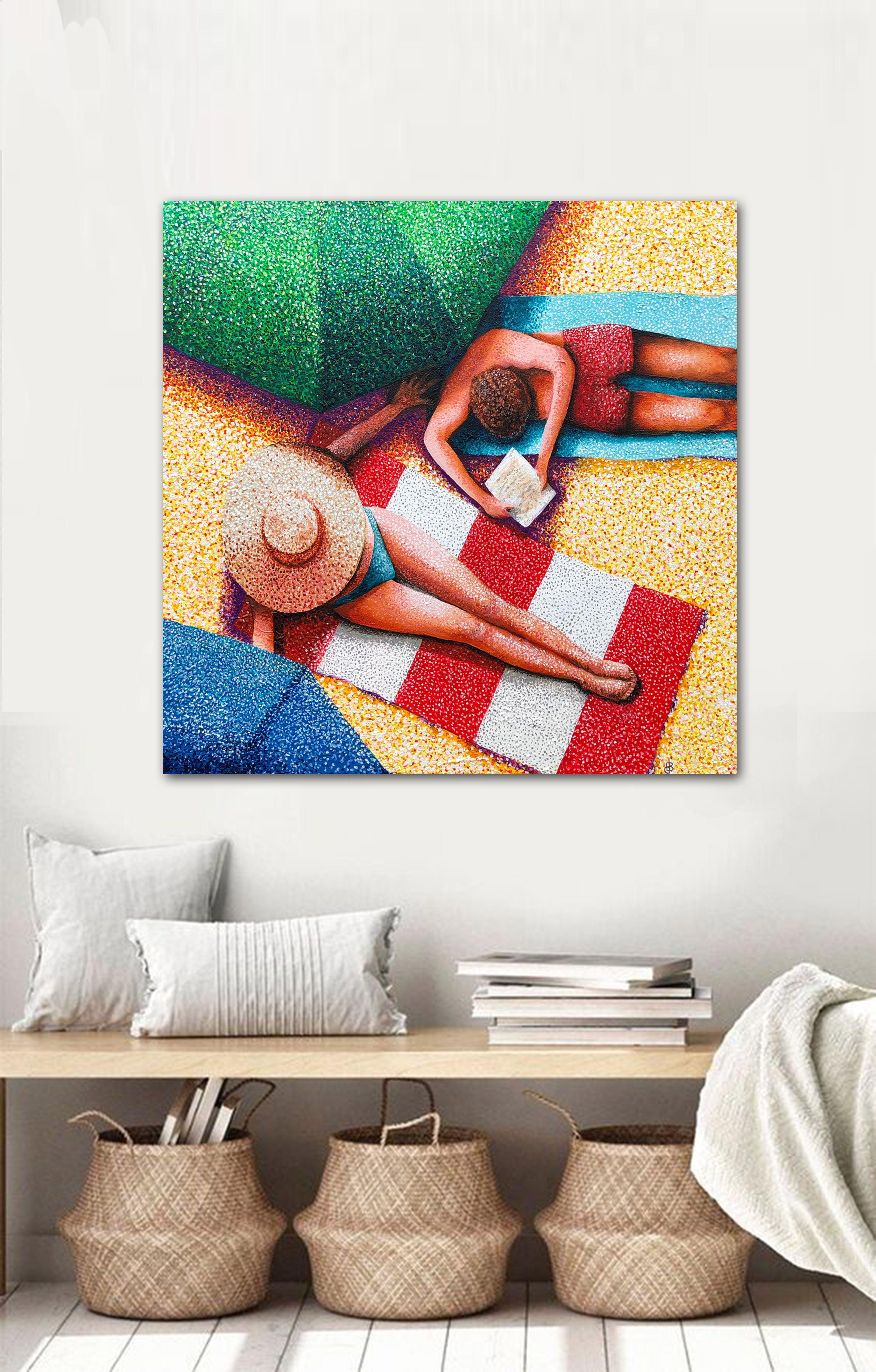 Lazy beach days, Painting, Acrylic on Canvas 4