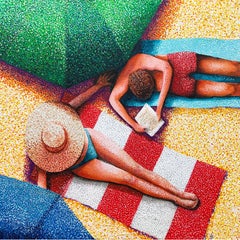 Lazy beach days, Painting, Acrylic on Canvas