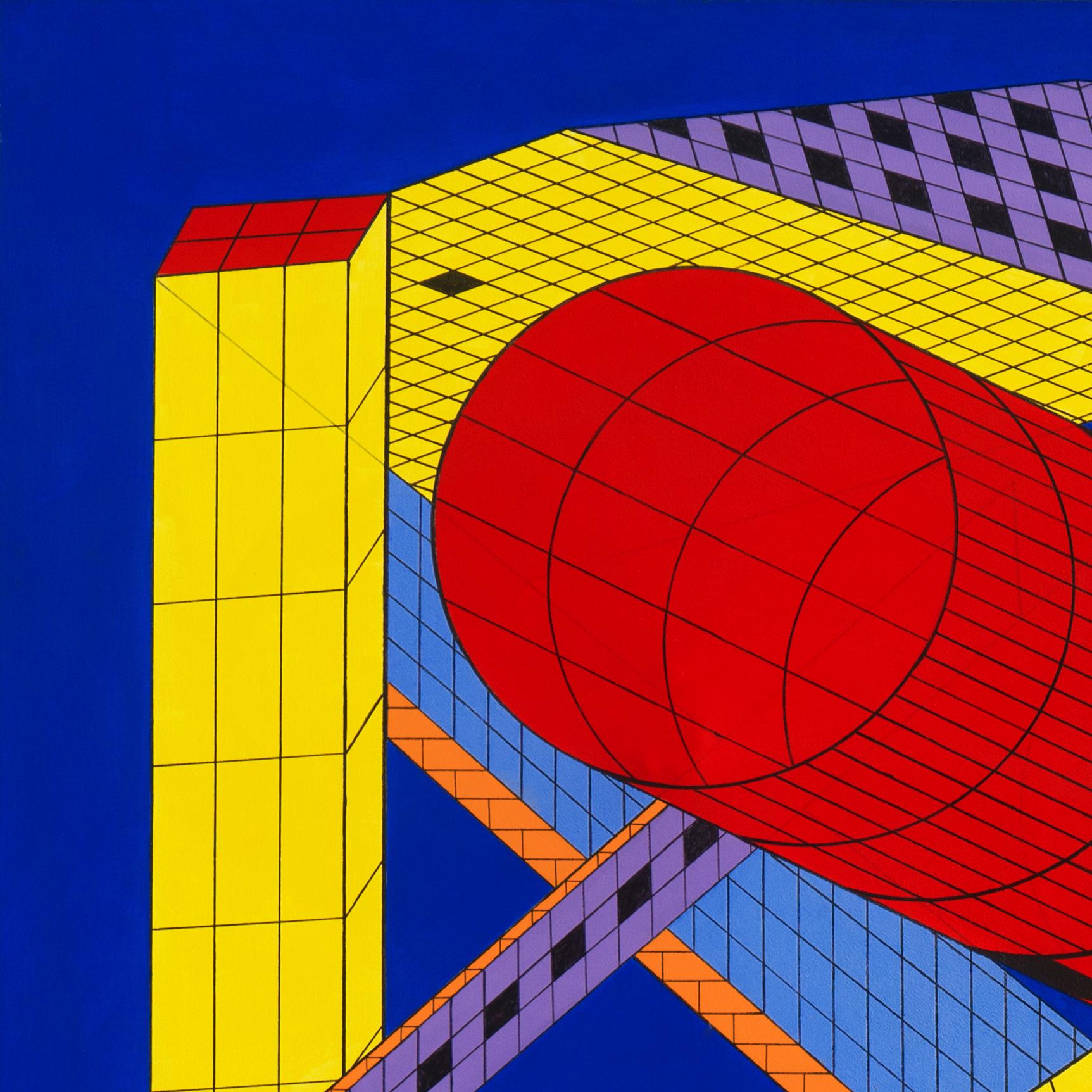 'Red Cylinder', Very Large San Francisco Bay Area Constructivist Abstract, Lego For Sale 2