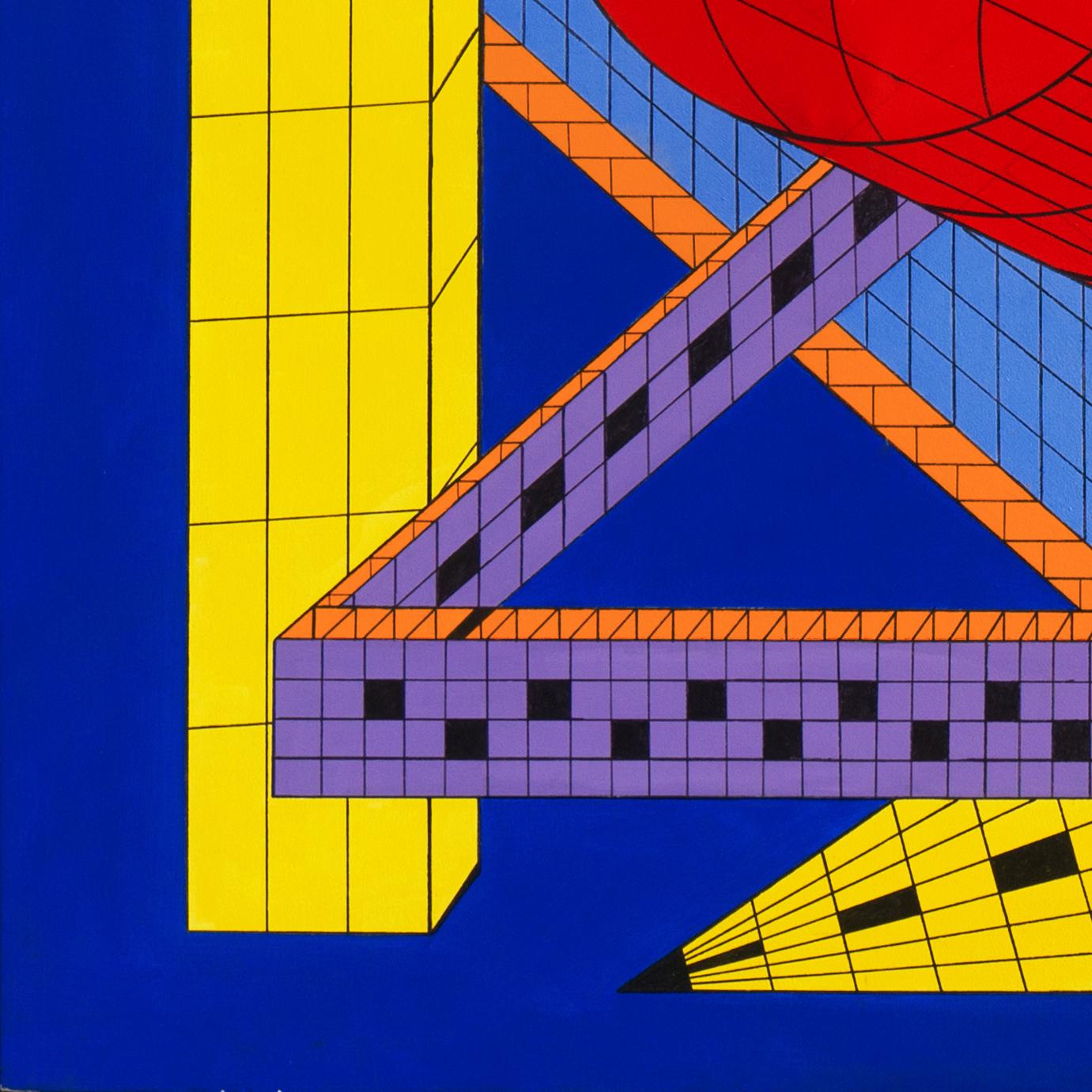 'Red Cylinder', Very Large San Francisco Bay Area Constructivist Abstract, Lego For Sale 3