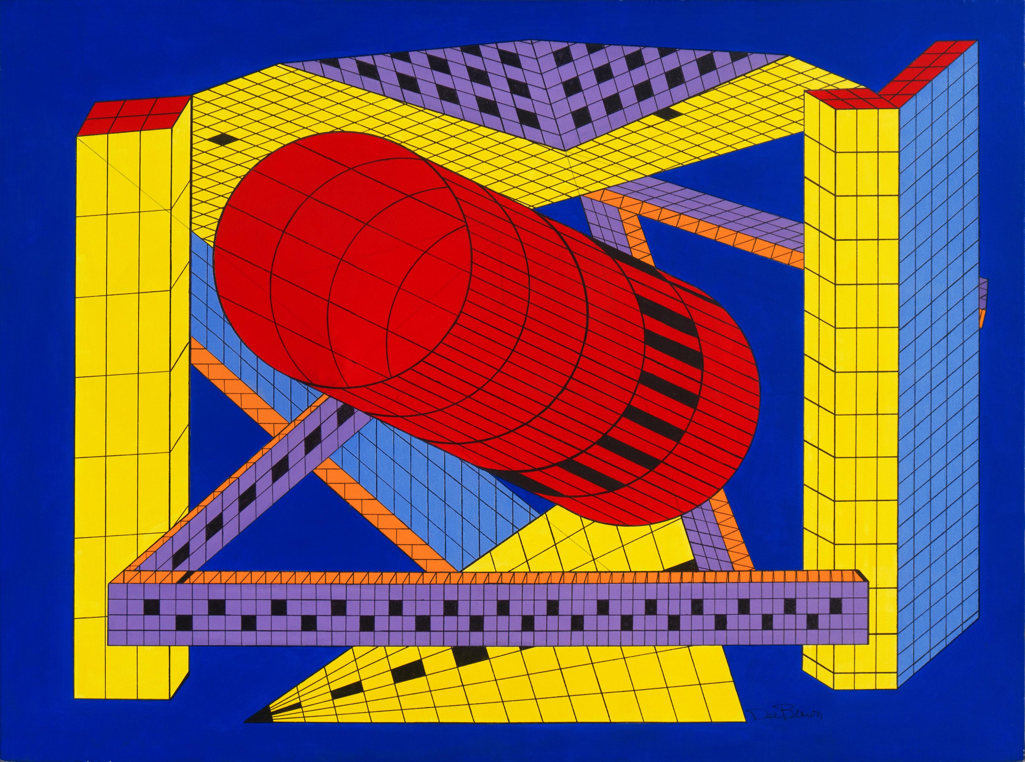 'Red Cylinder', Very Large San Francisco Bay Area Constructivist Abstract, Lego