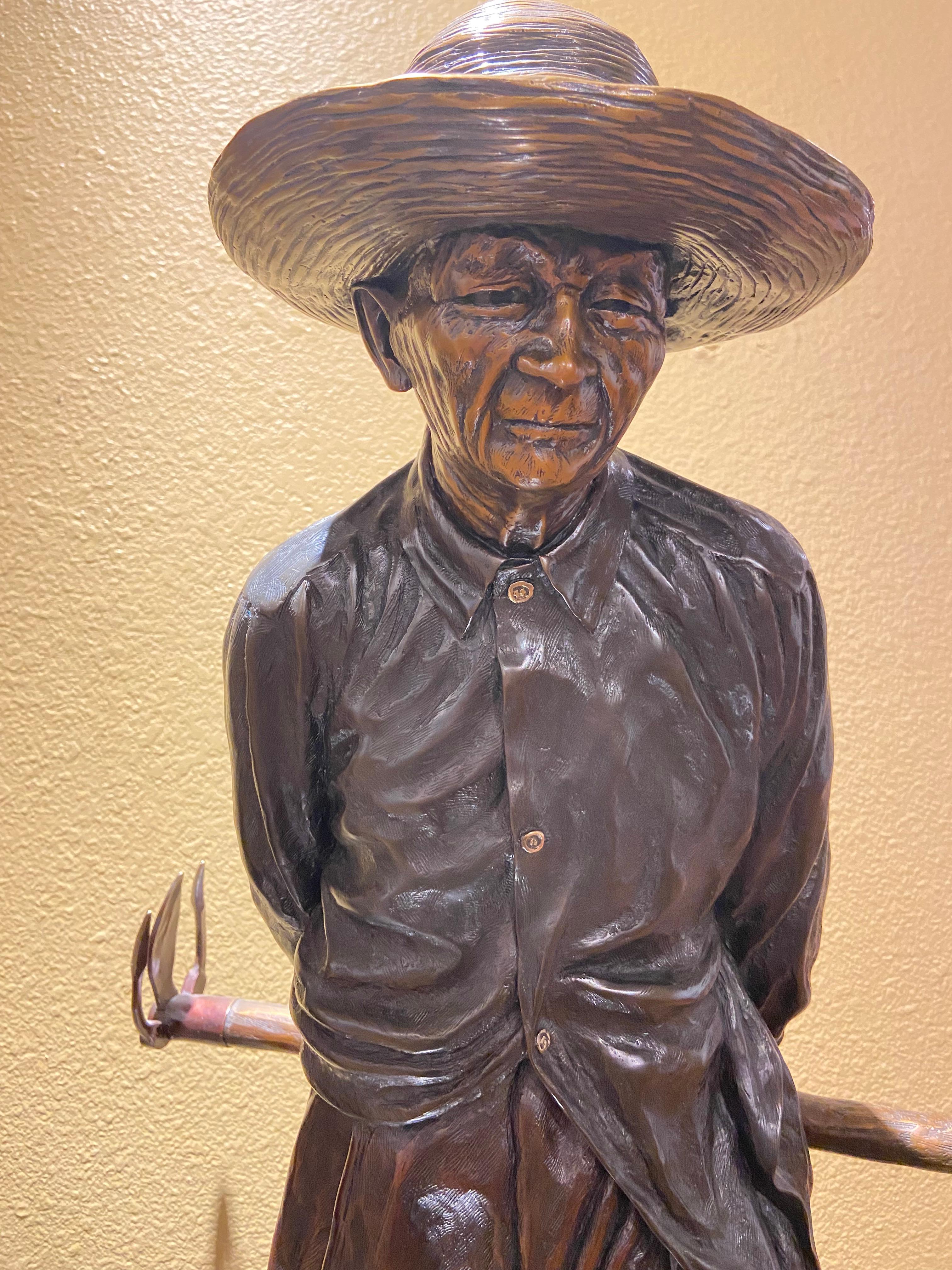 Farmer Han and the Farmer's Wife - American Realist Sculpture by Dee Clements