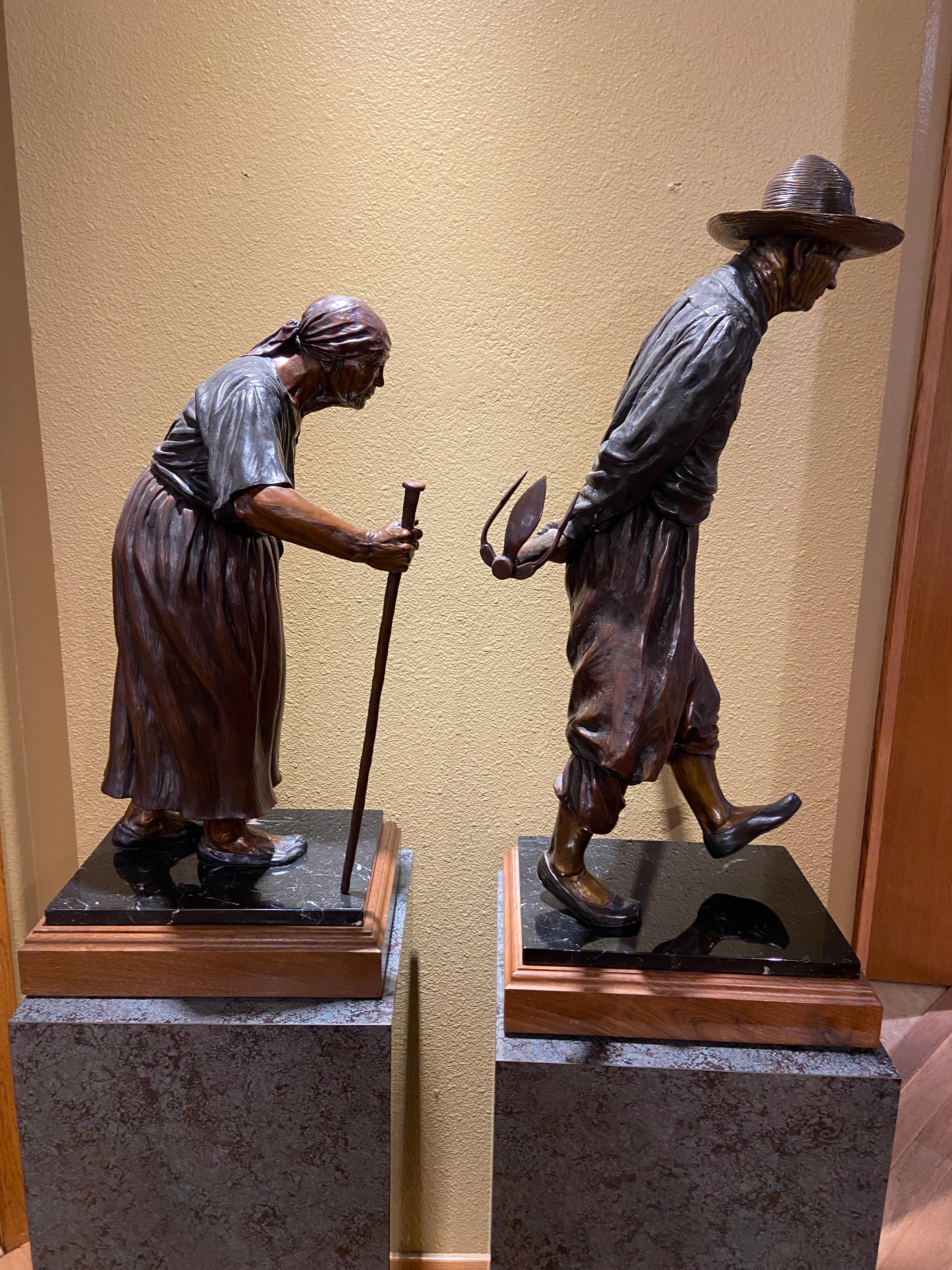 Farmer Han and the Farmer's Wife by Dee Clements
Figurative Bronze Pair. Excellent condition. Has been reviewed by the artist.
Farmer Han, measures 33x11x14