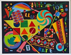 Illustrated Illusion, dipinto a olio su tavola, firmato 2X Andre Zarre gallery Incorniciato