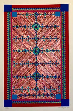Colcha o Alfombra Persa Serigrafía Patrón y Decoración Impresión Litográfica Feminista