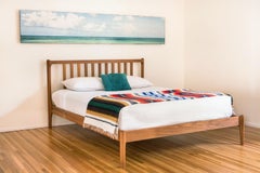 Deeble Slat Bed, Mid-Century Modern, Solid Teak, Minimalist Shaker, King