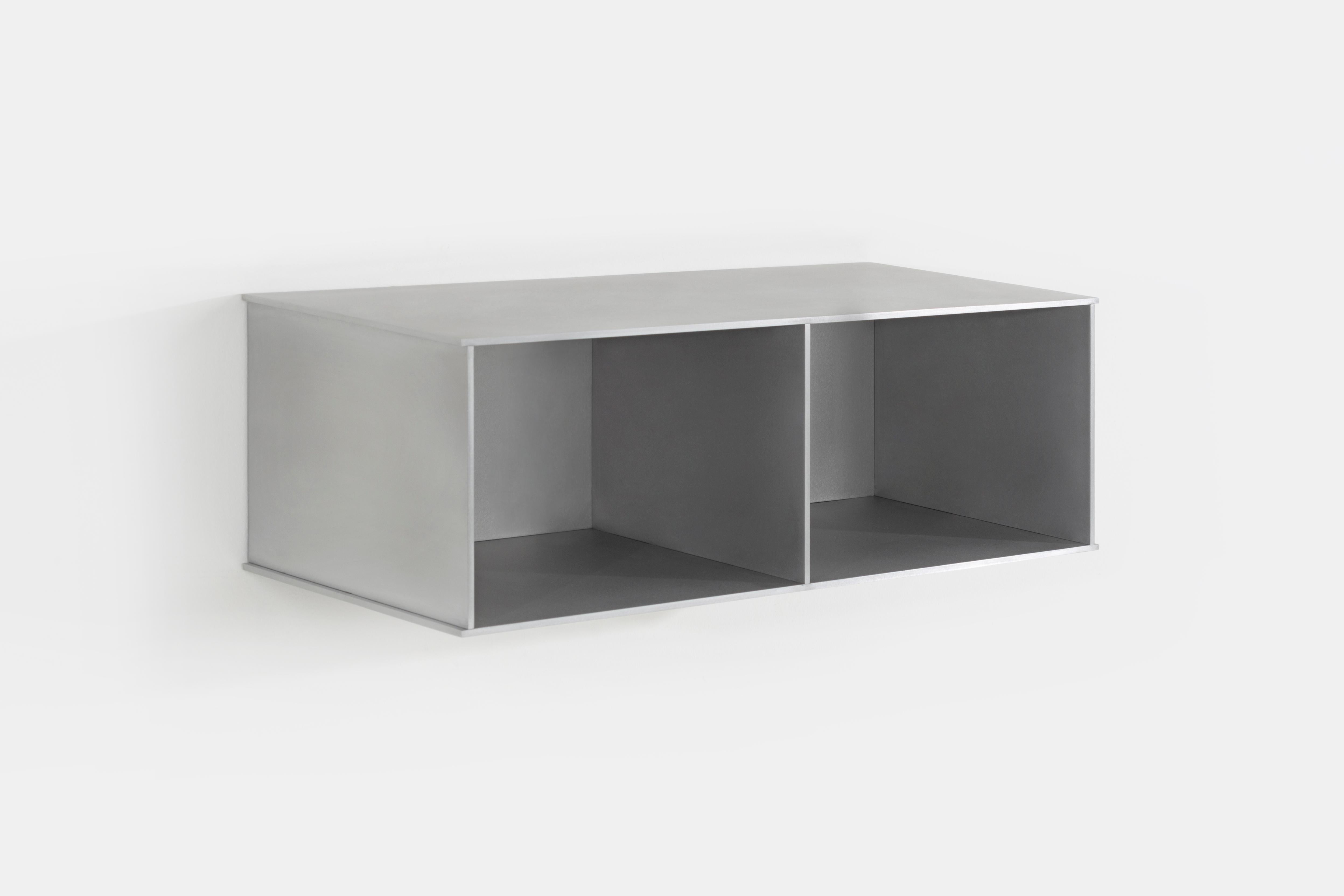 Deep 2G Wall-Mounted Shelf Console in Waxed Aluminum Plate by Jonathan Nesci In New Condition For Sale In Columbus, IN