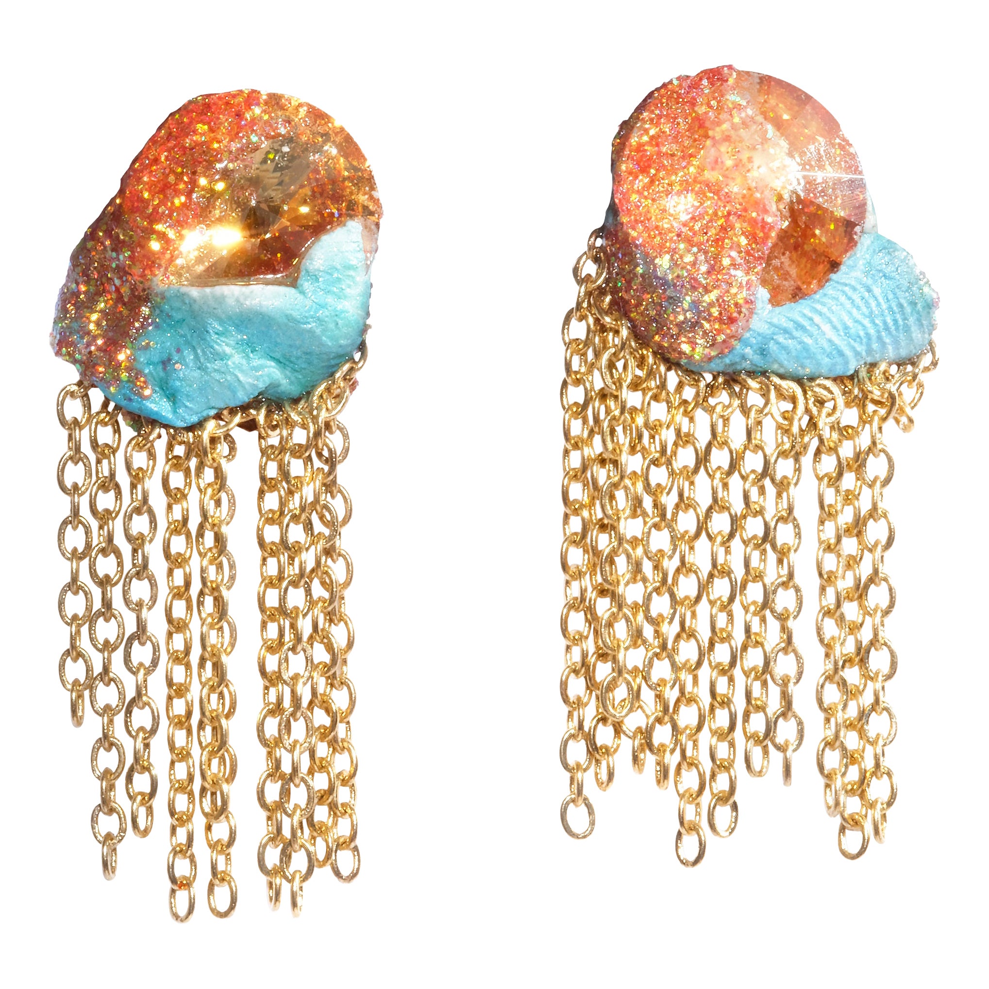 Par de pendientes Deep 4 de plata de ley 925 de Marion Fillancq en venta