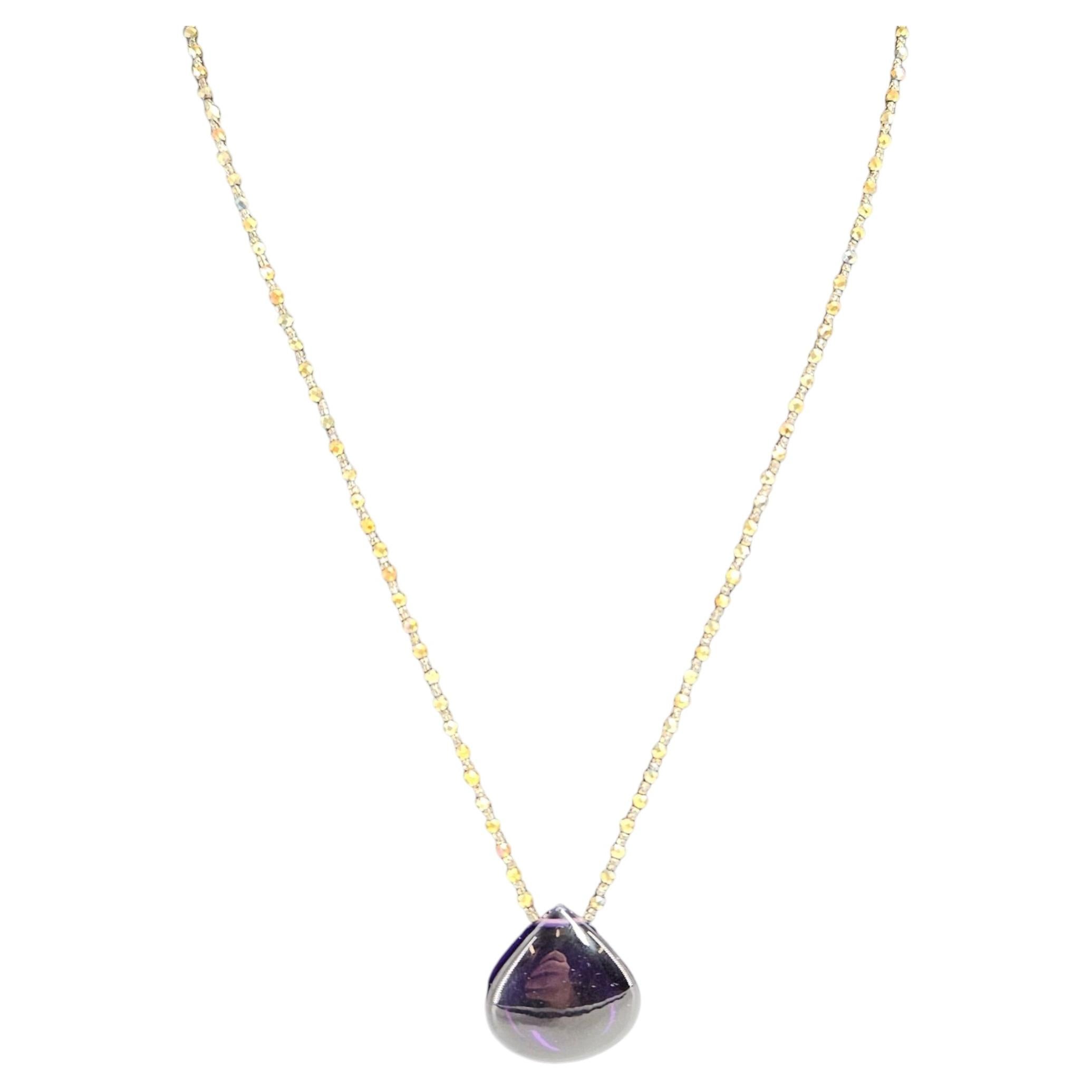 Deep Amethyst Teardrop Pendant Necklace