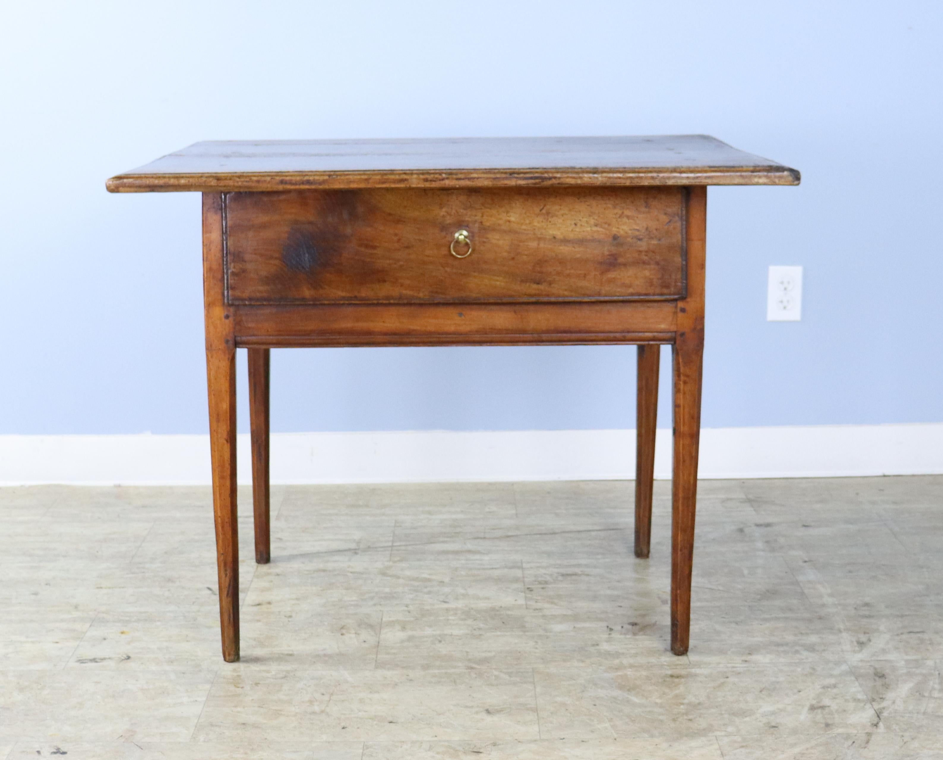 French Deep Antique Walnut Side Table