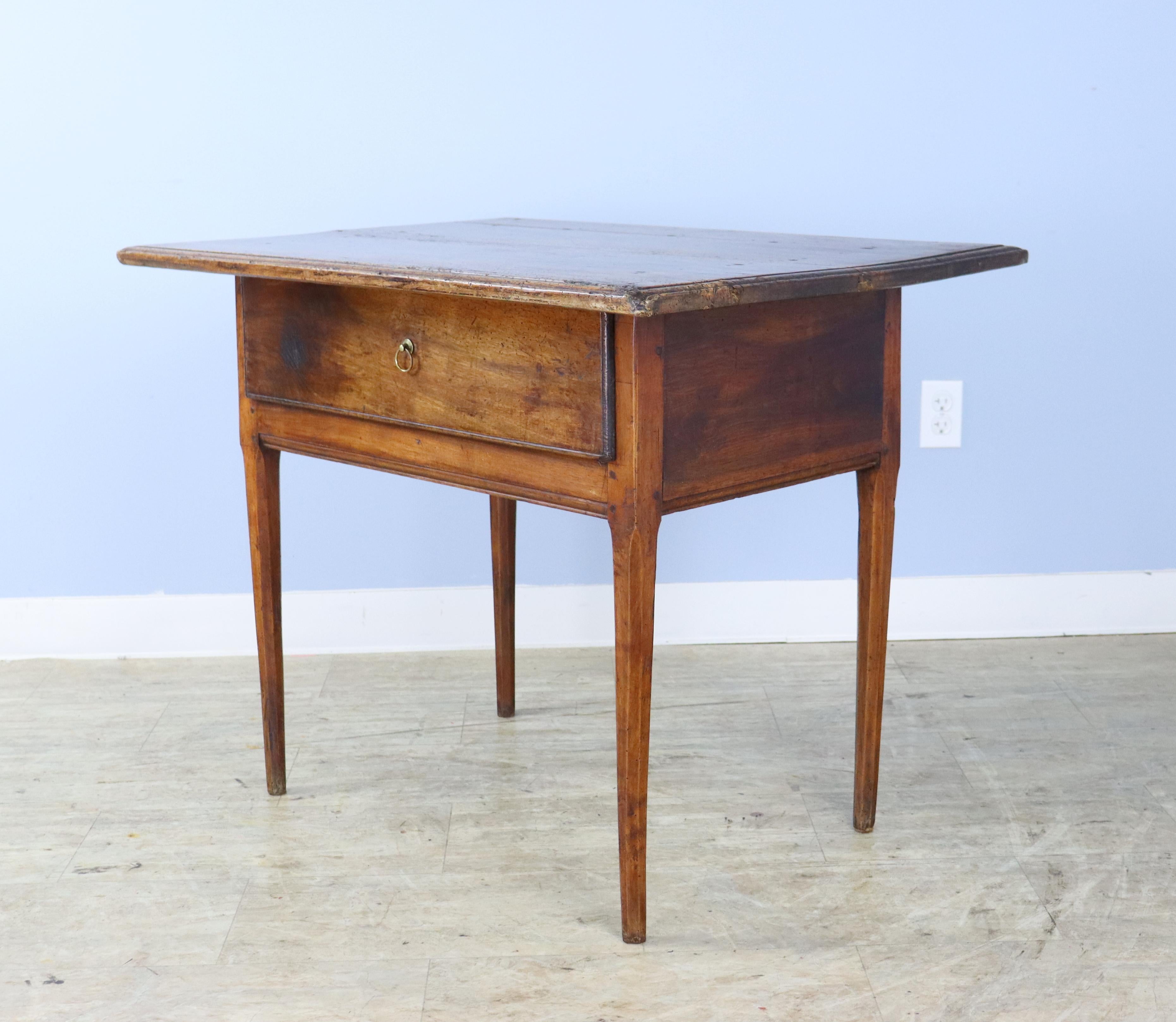 Deep Antique Walnut Side Table In Good Condition In Port Chester, NY