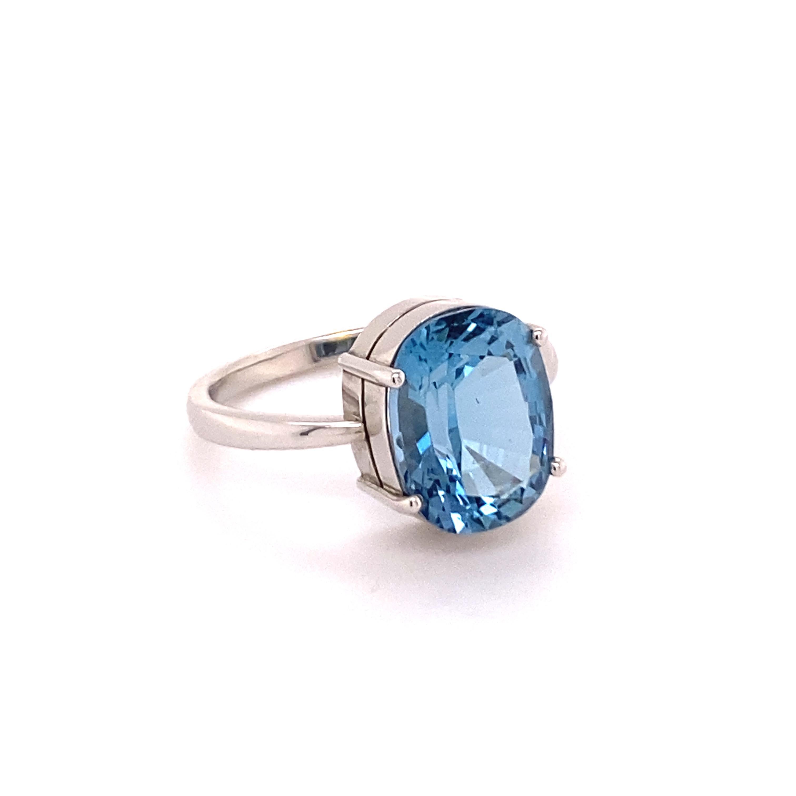 dark blue aquamarine ring