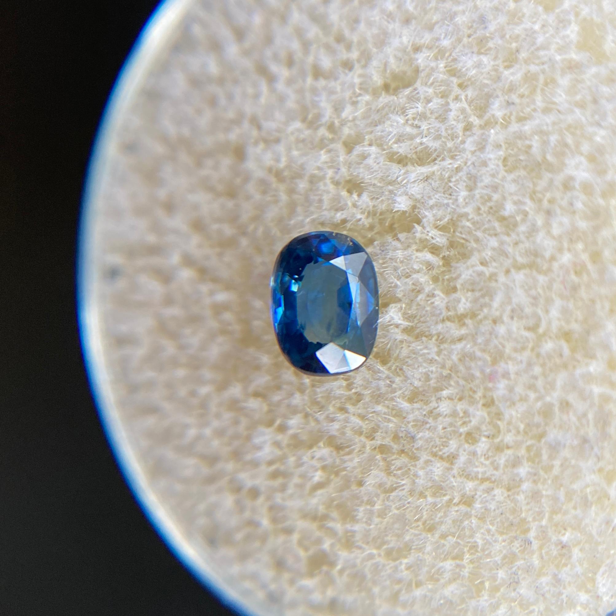 Men's Deep Blue Australia Sapphire 0.56ct Cushion Cut Rare Loose Gem