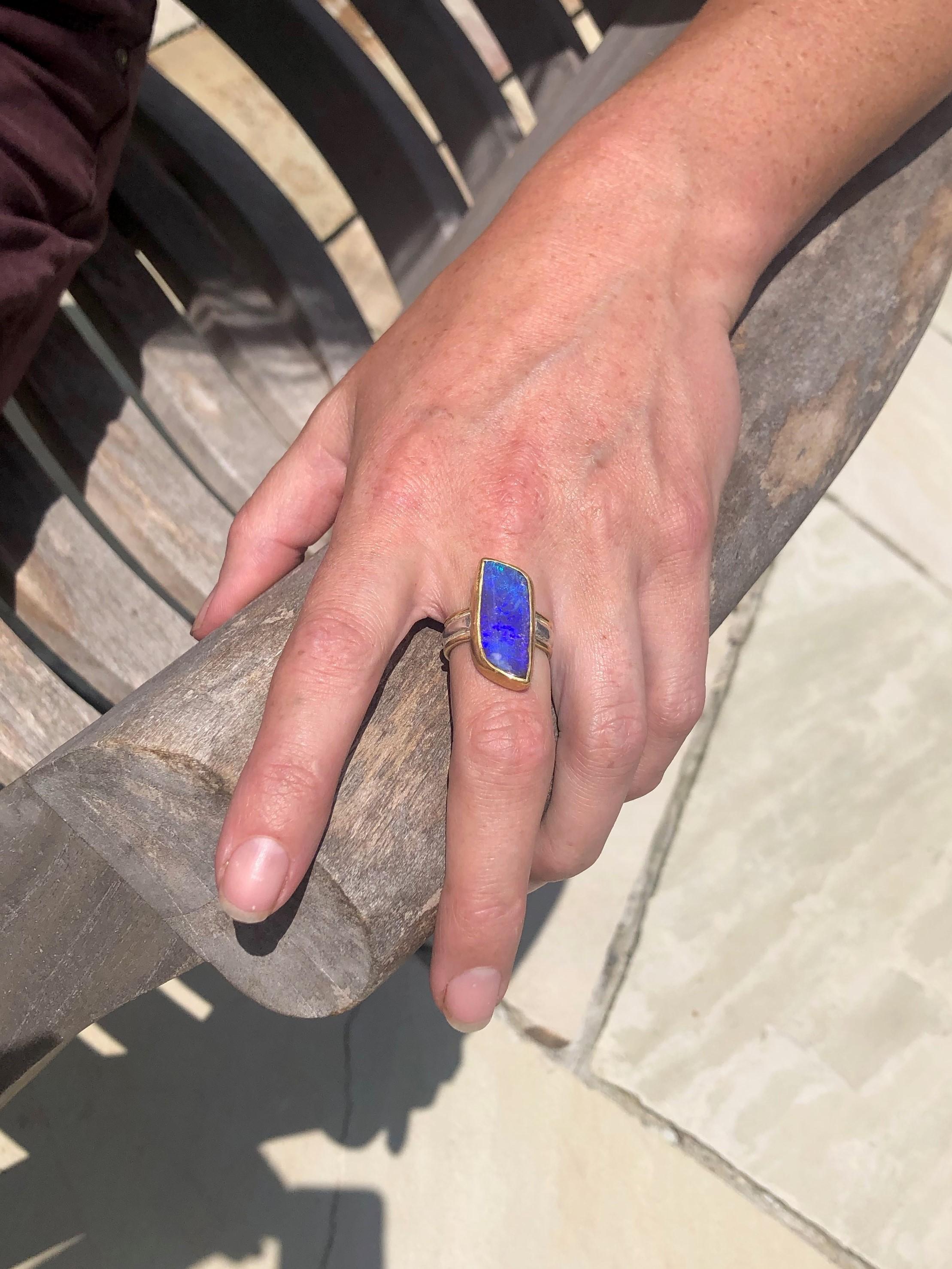 dark blue opal ring
