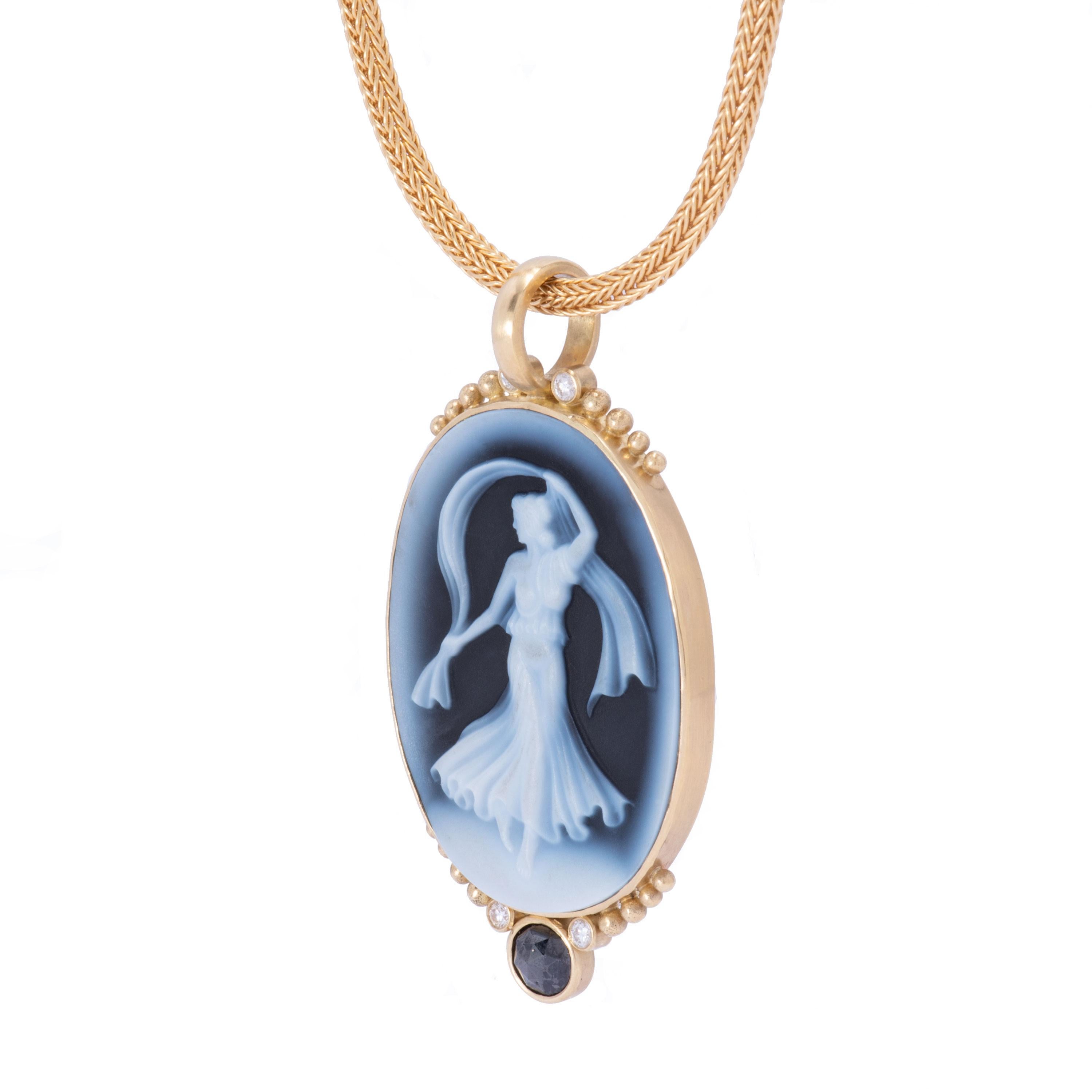 cameo pendant with diamonds