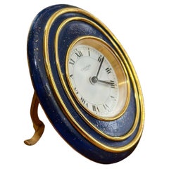 Cartier, horloge d'alarme ovale bleu profond modèle 7511