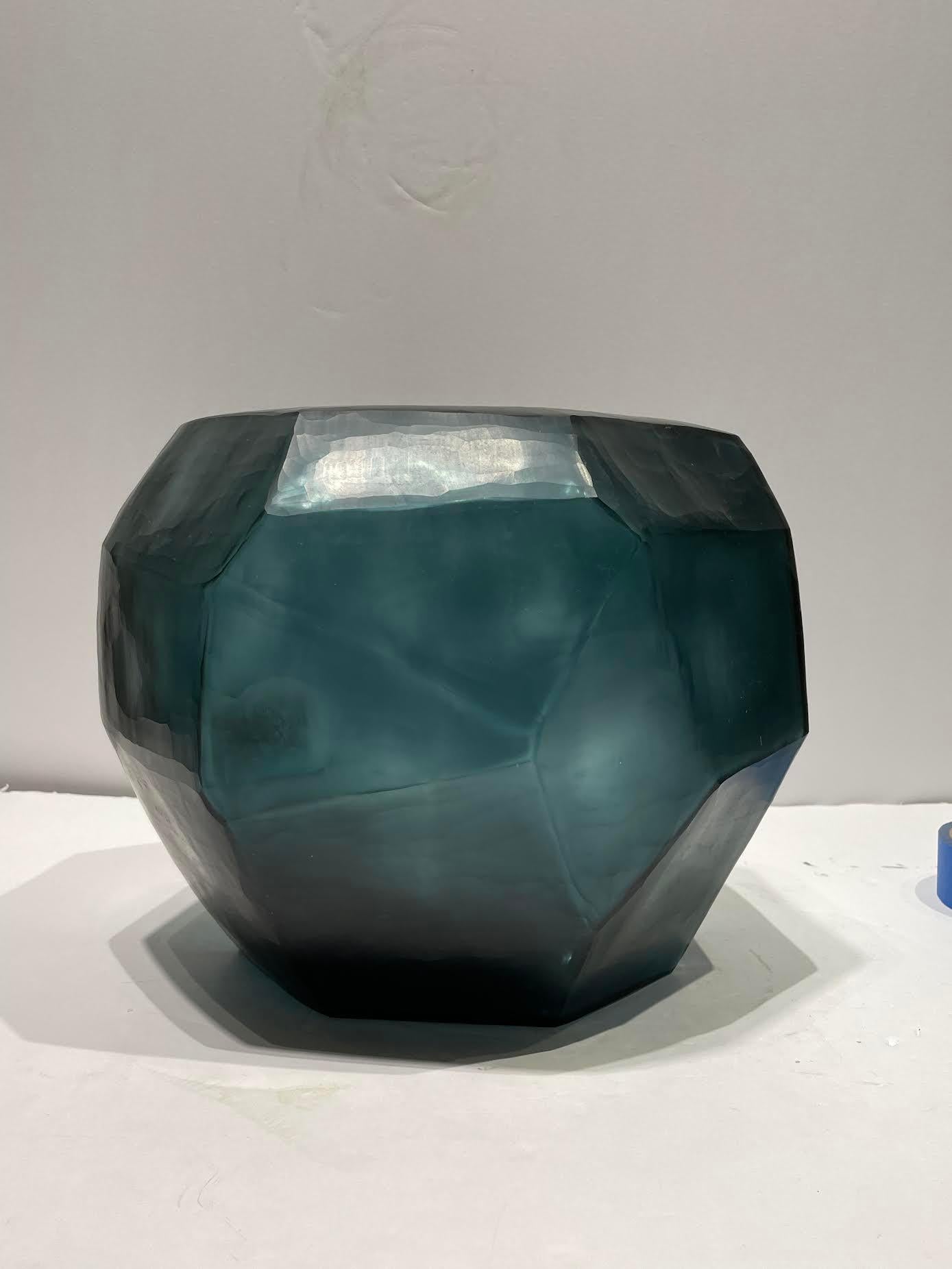 Deep Blue Glass Vase, Romania, Contemporary 2