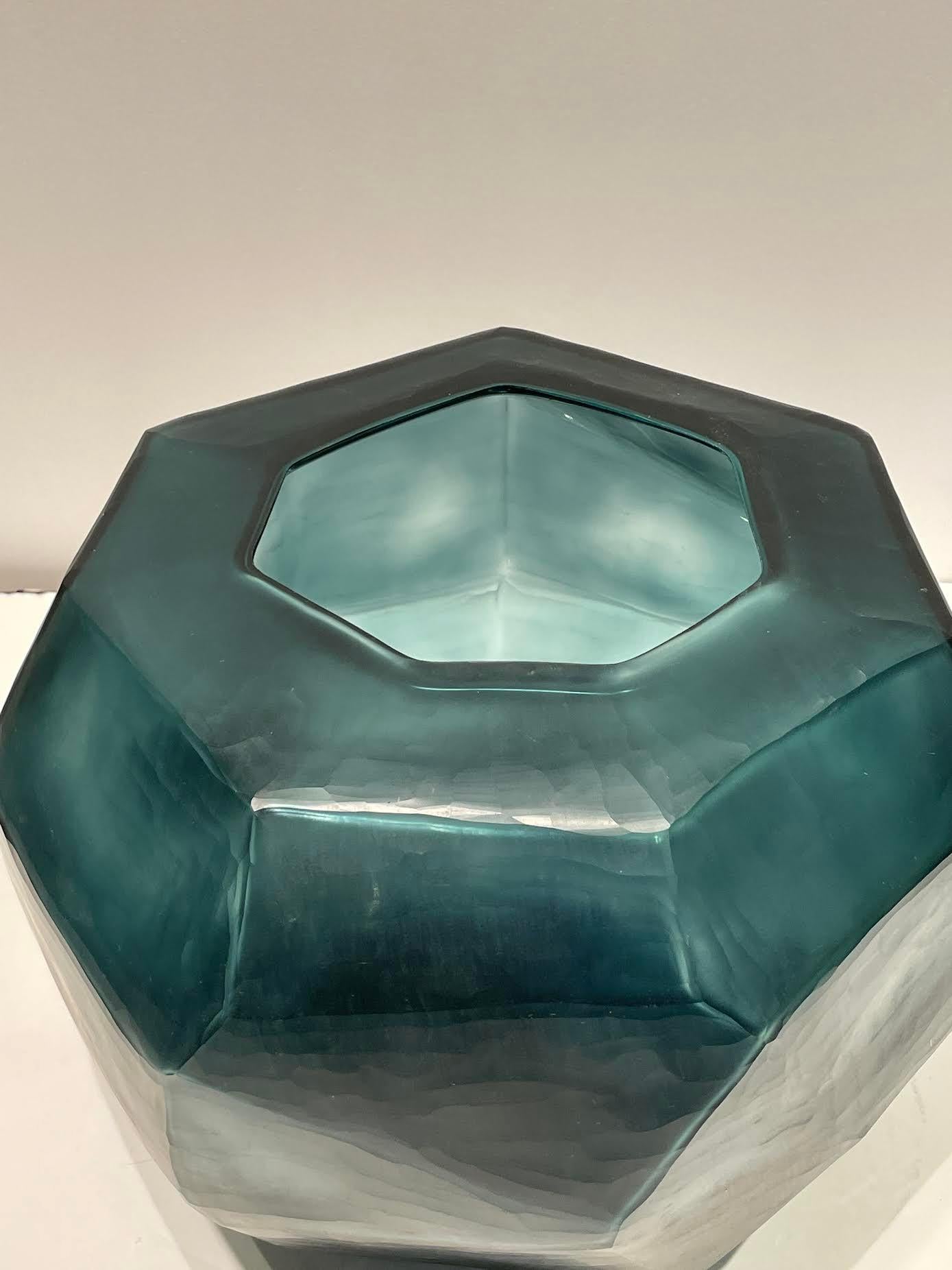 Deep Blue Glass Vase, Romania, Contemporary 3