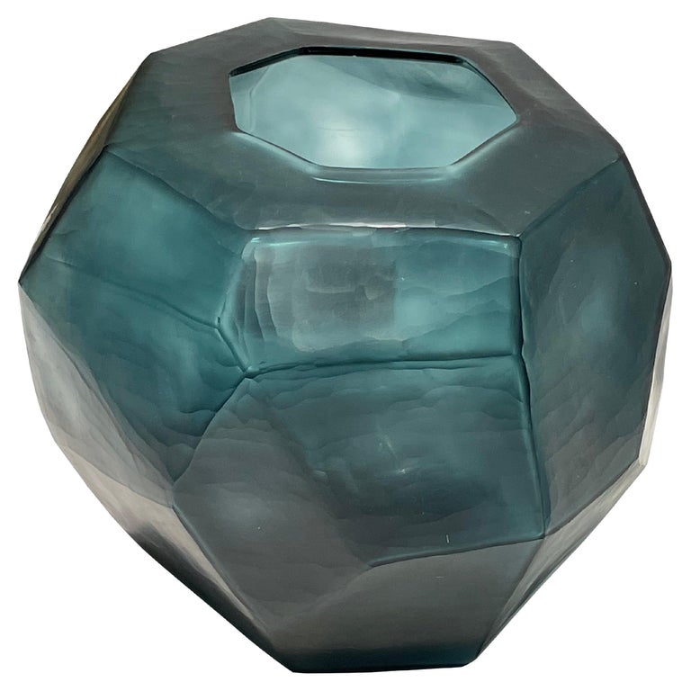 Deep Blue Glass Vase, Romania, Contemporary at 1stDibs